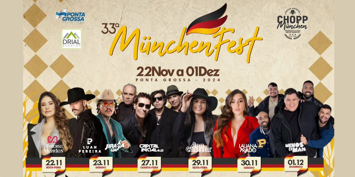 München fest começa nesta sexta com show de Simone Mendes; Confira outras atrações