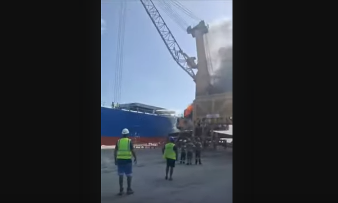 incêndio guindaste Porto de Paranaguá