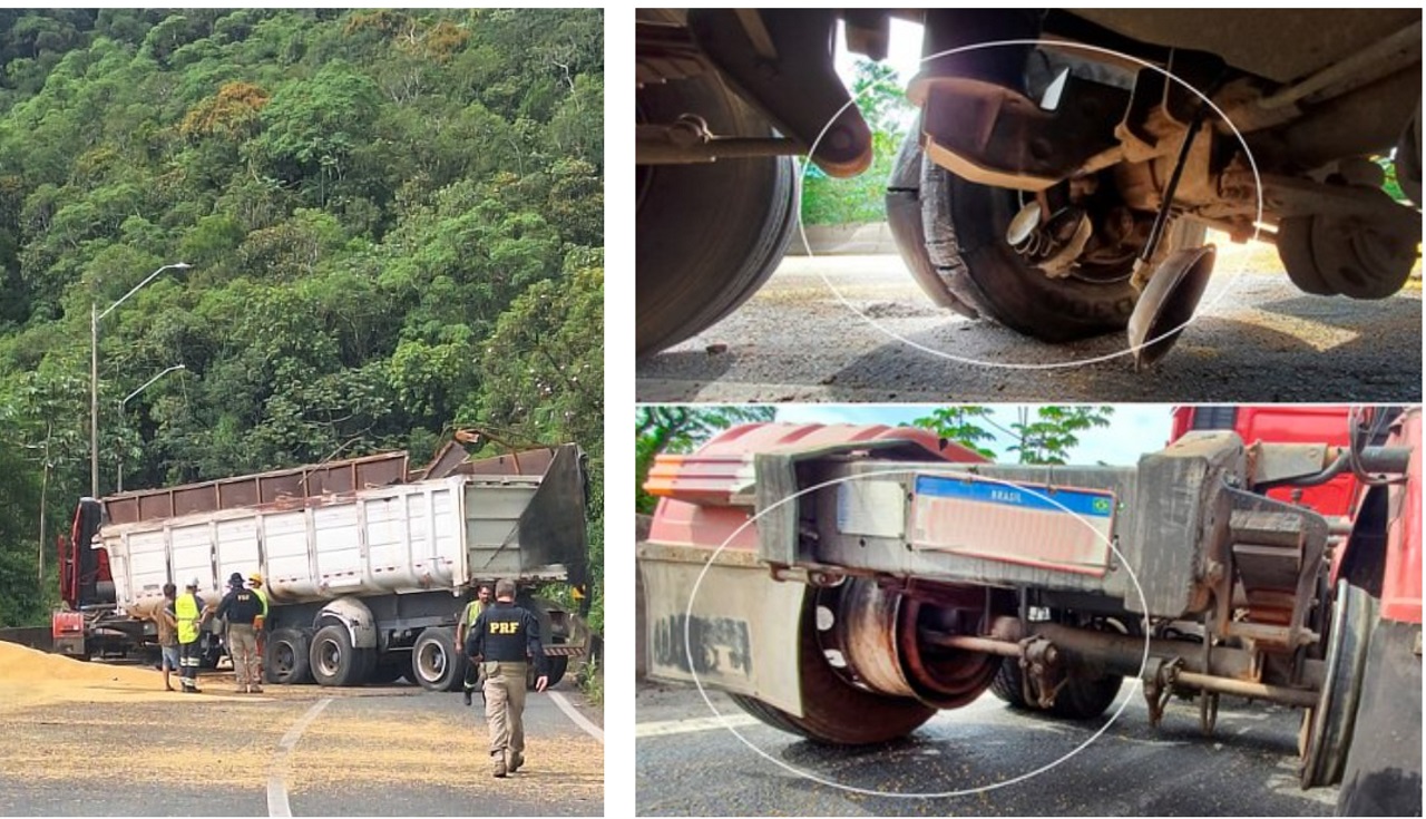 Carreta que tombou na BR-376 descia a serra com os freios adulterados
