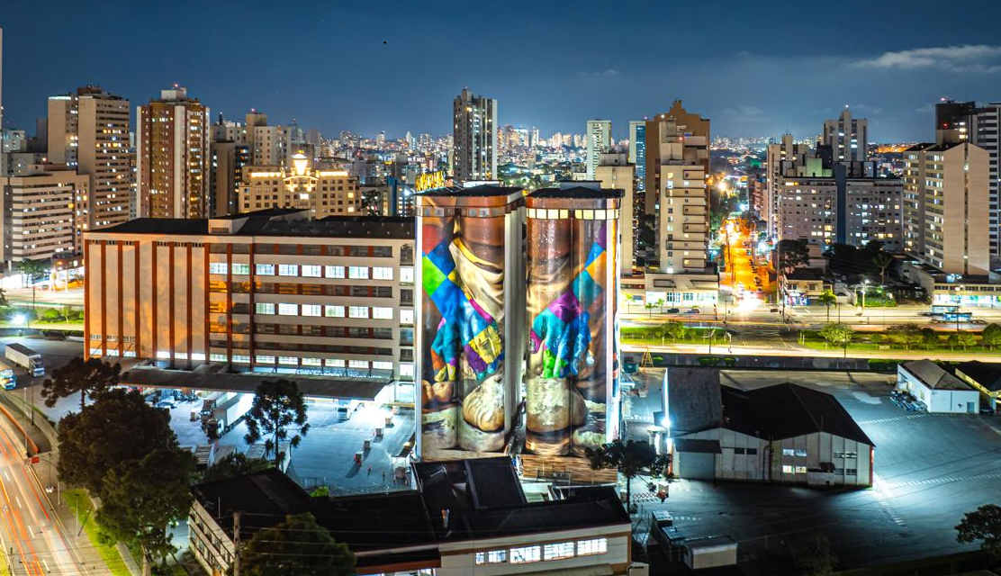 Kobra inaugura obra de grafite no Moinho Anaconda em Curitiba
