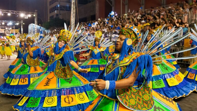 Veja fotos da 1ª noite de desfiles das escolas de samba no Carnaval de Curitiba