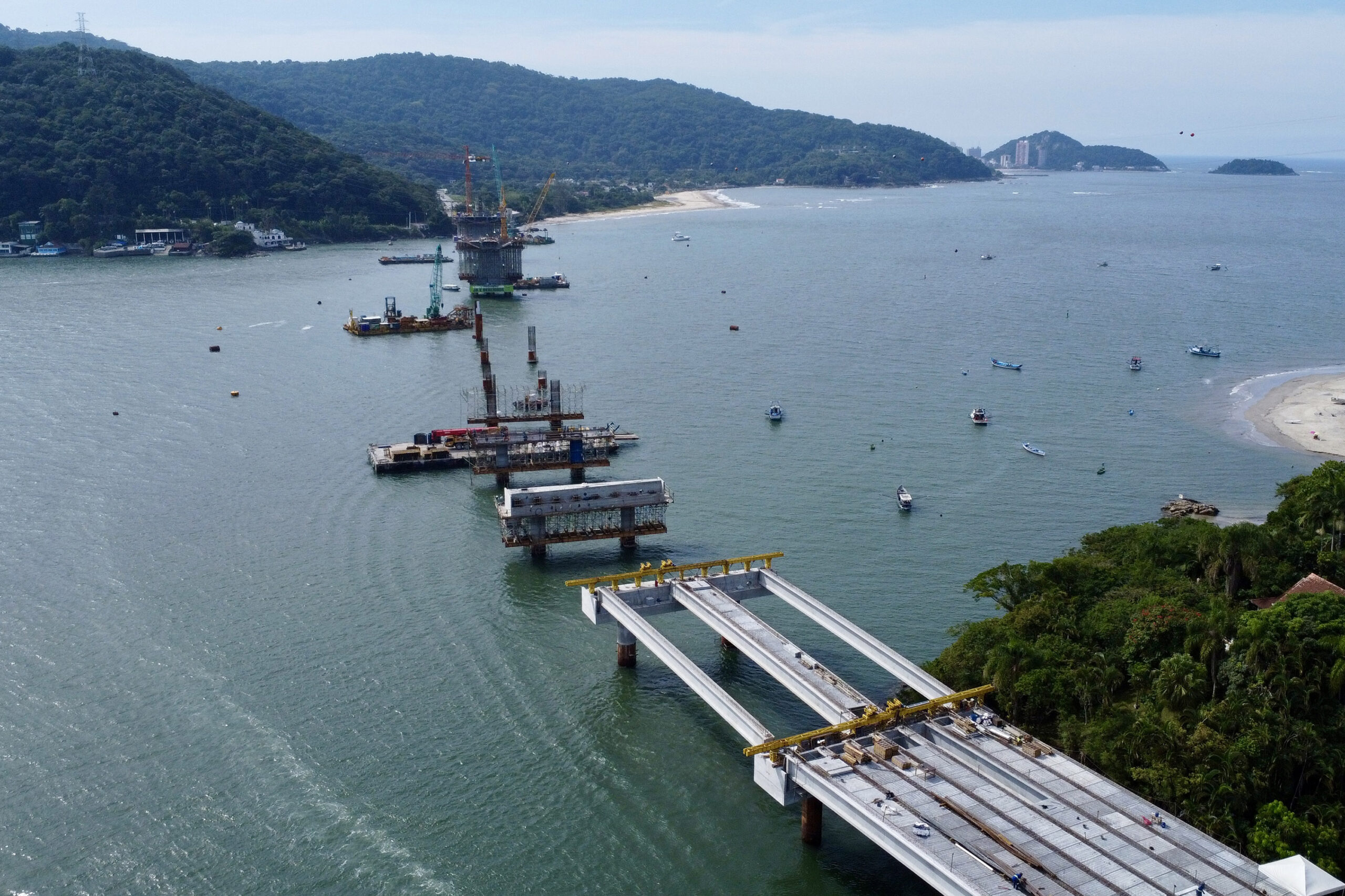 avanço obras da Ponte de Guaratuba
