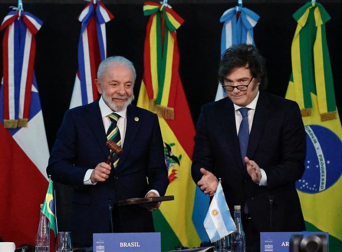 Lula e Javier Millei Mercosul
